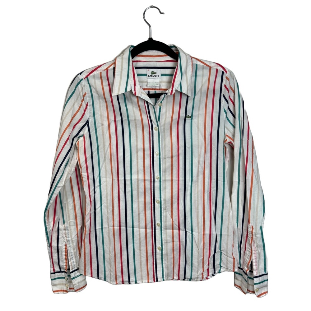 Vintage Lacoste Stripped Button Up sz 38/ XS